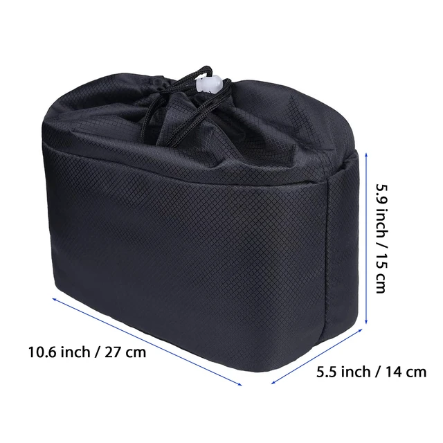 Alt view image 3 of 7 - Shockproof Camera Insert Bag for SLR DSLR Mirrorless Camera Lens Flash Light Accessories Camera Pouch with Adjustable Dividers for Canon Nikon Sony Water Resistant Camera inner case(Black)