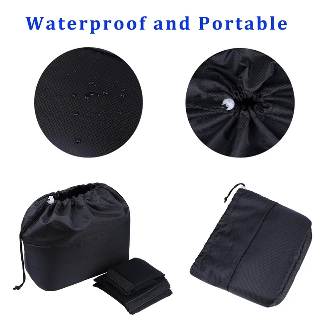 Alt view image 6 of 7 - Shockproof Camera Insert Bag for SLR DSLR Mirrorless Camera Lens Flash Light Accessories Camera Pouch with Adjustable Dividers for Canon Nikon Sony Water Resistant Camera inner case(Black)