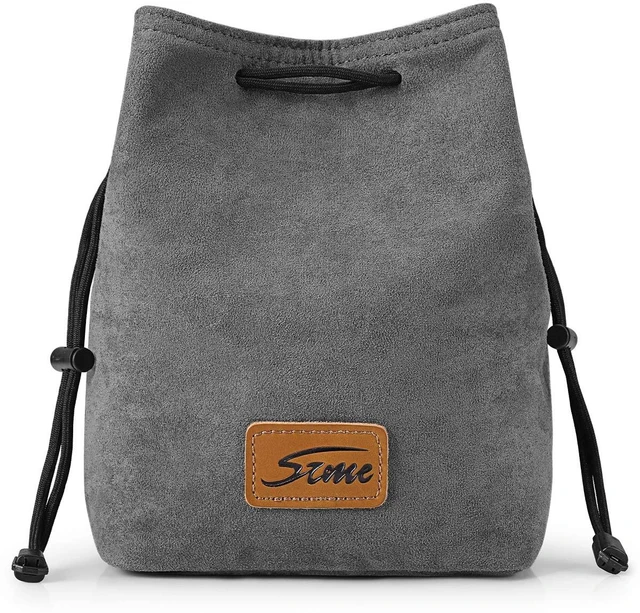 Main image of Soft Camera Bag DSLR Insert Handbag Drawstring Lens Case | Soft Suede, Drawstring Closure, Dust-proof, Scratch-resistant, Compatible with Canon Nikon Sony