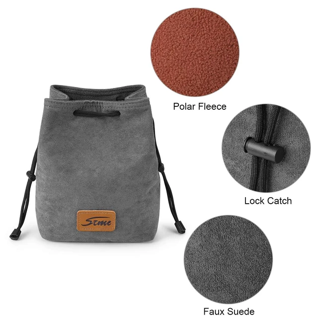 Alt view image 2 of 6 - Soft Camera Bag DSLR Insert Handbag Drawstring Lens Case | Soft Suede, Drawstring Closure, Dust-proof, Scratch-resistant, Compatible with Canon Nikon Sony