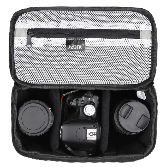 Alt view image 2 of 6 - Padded Foldable Bag for DSLR SLR Camera TLR Sony Canon Nikon or Flash, grey, M, Foldable, padded, lightweight
