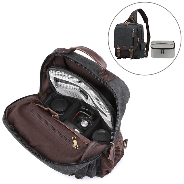 Alt view image 4 of 6 - Padded Foldable Bag for DSLR SLR Camera TLR Sony Canon Nikon or Flash, grey, M, Foldable, padded, lightweight