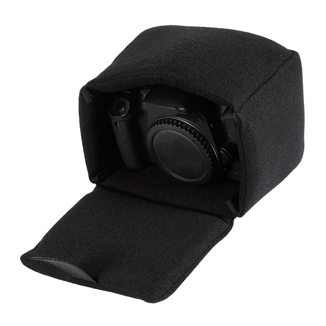 Alt view image 5 of 7 - DLSR Camera Bag, Small Mirrorless Camera Insert DLSR Camera Bag Insert Padded Shockproof Foldable Camera Case Bag Organizer Accessory for Photographing Padded Camera Pouch Camera Insert Bag (Black)