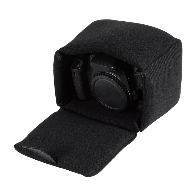 Alt view image 7 of 7 - DLSR Camera Bag, Small Mirrorless Camera Insert DLSR Camera Bag Insert Padded Shockproof Foldable Camera Case Bag Organizer Accessory for Photographing Padded Camera Pouch Camera Insert Bag (Black)