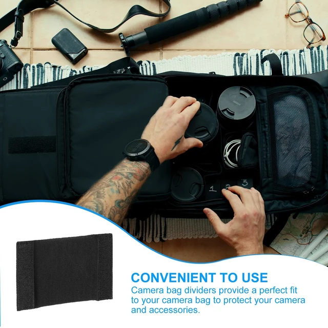 Alt view image 4 of 6 - Camera Bag Divider, 4Pcs 5.51"x3.78"x0.55" Shockproof Camera Bag Inserts Separator Pad Protective Lens for Nikon Camera DSLR Protect Bag Organizer Universal Divider Cushion, Black