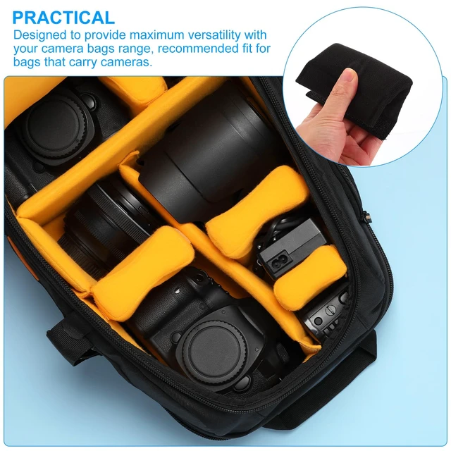 Alt view image 5 of 6 - Camera Bag Divider, 4Pcs 5.51"x3.78"x0.55" Shockproof Camera Bag Inserts Separator Pad Protective Lens for Nikon Camera DSLR Protect Bag Organizer Universal Divider Cushion, Black