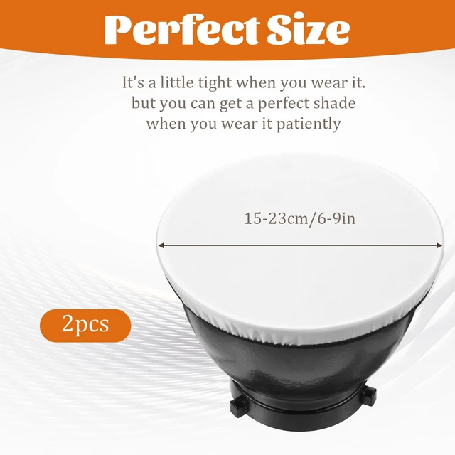Alt view image 2 of 7 - 2Pcs 7"/18cm Ight Diffuser Sock, Soft Diffuser Lamp Cover for 6" to 9" Studio Strobe Reflectors, Ring Light Flash Light, Soft Fabric Light Shade