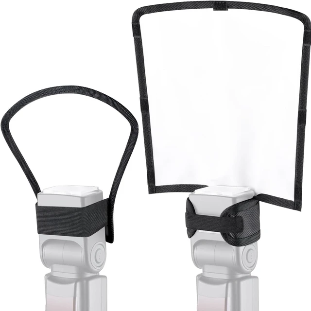 Main image of Flash Diffuser Reflector Kit - Bend Bounce Flash Diffuser Silver/White | Reflector for Speedlight, Universal Mount for Canon, Nikon, etc.