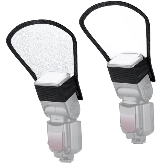 Alt view image 6 of 7 - Flash Diffuser Reflector Kit - Bend Bounce Flash Diffuser Silver/White | Reflector for Speedlight, Universal Mount for Canon, Nikon, etc.
