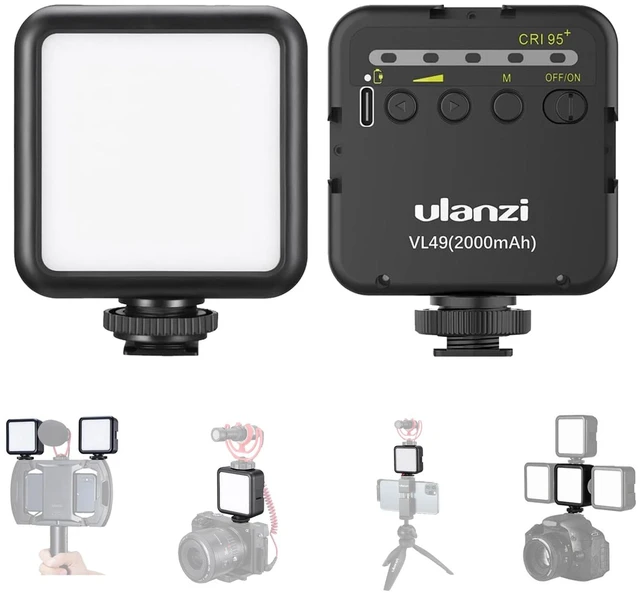Main image of VL49 On-Camera LED Video Fill Light, 5500K 2000mAh Rechargeable | CRI95+, 3 Cold Shoe Light, Dimmable Brightness, Portable Mini Photography Lighting, for Vlog TikTok YouTube Live Streaming