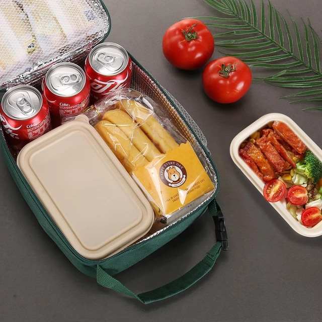 Alt view image 7 of 7 - Lunch box Lunch bag for men women Insulated Lunchbox Lunch bags for Work Picnic Travel(Deep green)
