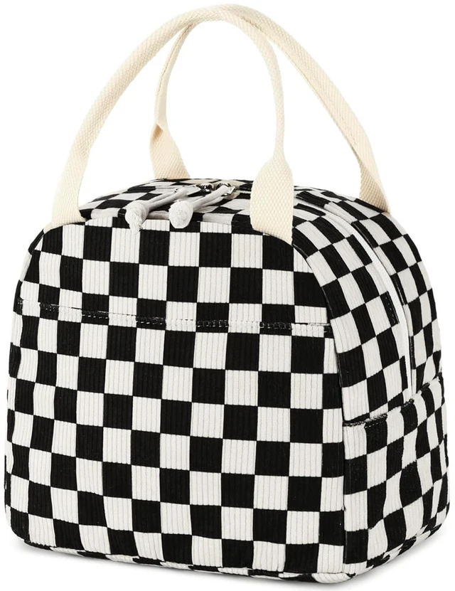 Main image of Lunch Bag for Women Men Cute Corduroy Lunch Tote Bags Reusable Insulated Lunch Box Large Capacity Reusable Insulated Cooler for Work Picnic or Travel