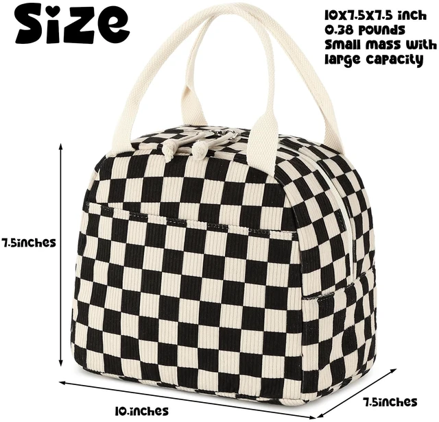 Alt view image 3 of 7 - Lunch Bag for Women Men Cute Corduroy Lunch Tote Bags Reusable Insulated Lunch Box Large Capacity Reusable Insulated Cooler for Work Picnic or Travel