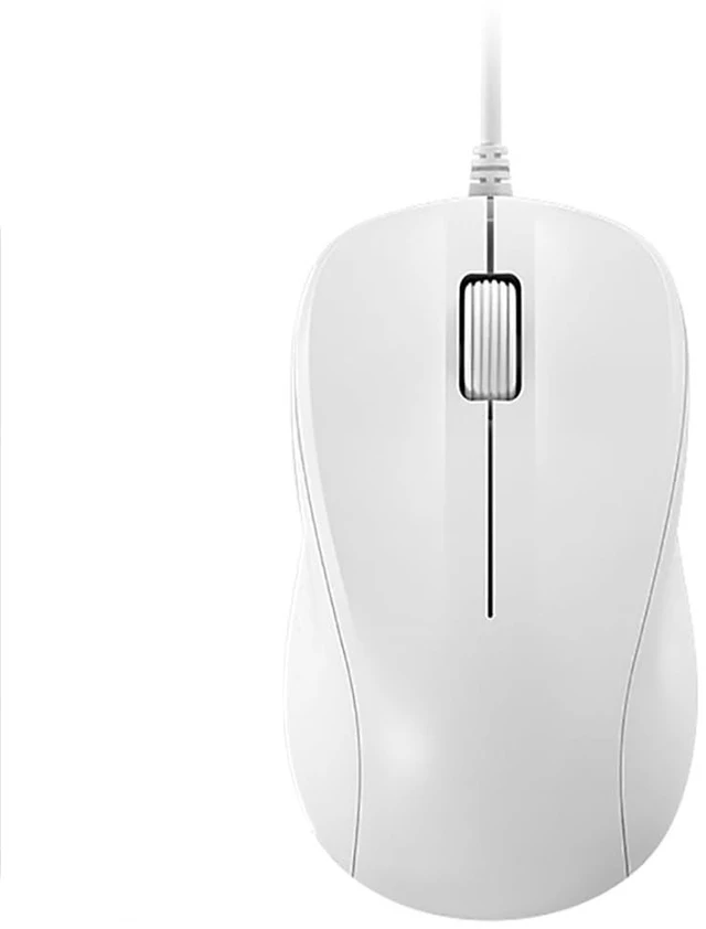 Main image of USB Silent Wired Computer Mouse with Easy Click for Office and Home, 1200DPI, Premium and Portable, Compatible with Windows PC, Laptop, Desktop, Notebook (White)