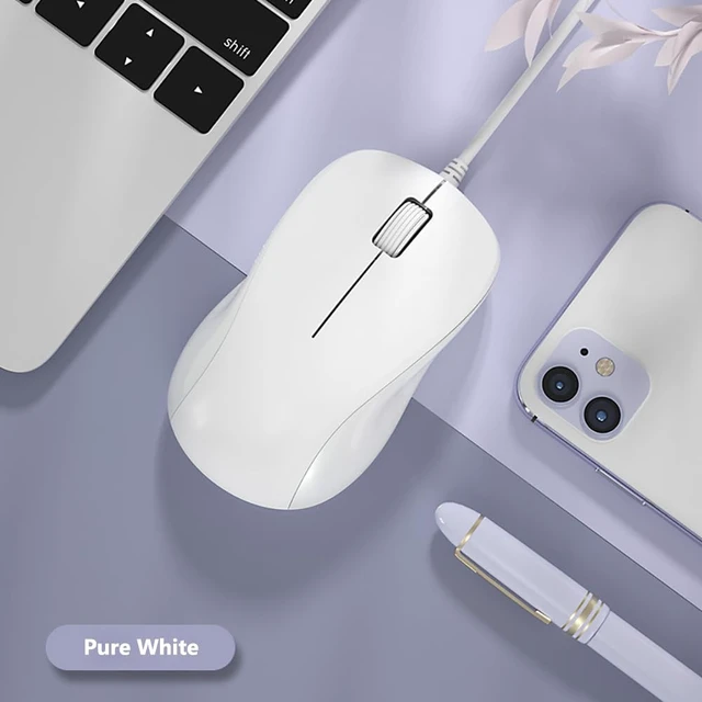 Alt view image 2 of 7 - USB Silent Wired Computer Mouse with Easy Click for Office and Home, 1200DPI, Premium and Portable, Compatible with Windows PC, Laptop, Desktop, Notebook (White)
