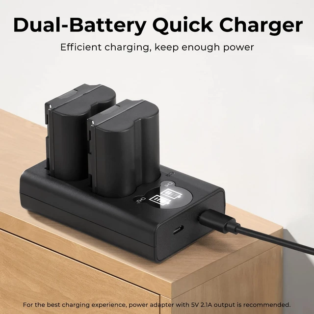 Alt view image 4 of 7 - NP-FZ100 Battery Charger, Dual-Slot Camera Battery Charger with LCD Display for Sony A7iii A7iv A7Rv A6700 A6600 A9 A1 FX3 FX30 ZV-E1 Cameras