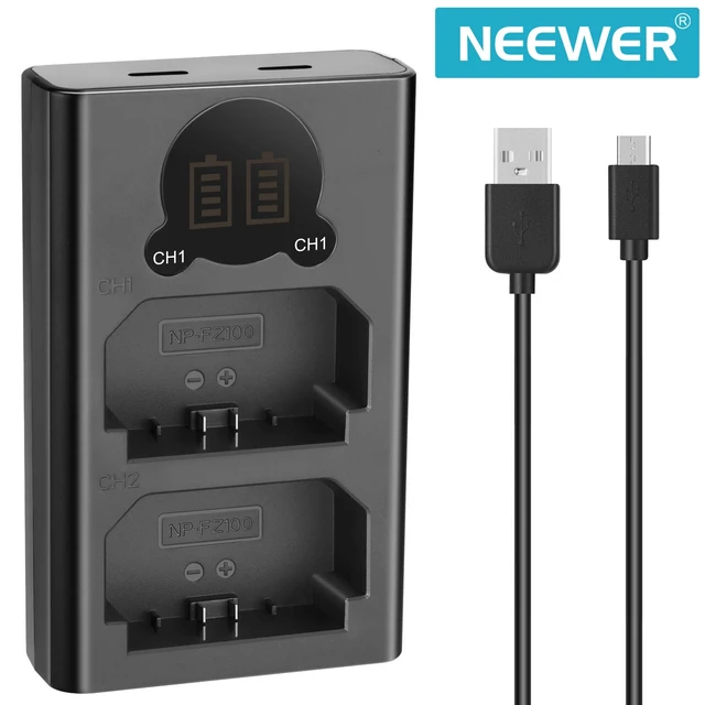 Alt view image 2 of 7 - Dual USB Charger for Sony NP-FZ100 Battery, Compatible with Sony ZV-E1, FX3, FX30, A1, A9 II, A7R V, A7S III, A7 IV, A6600, A7C Cameras, Designed with LCD Display, Versatile Charging Options