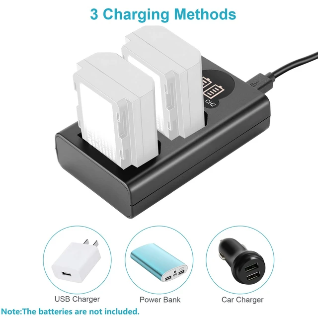 Alt view image 4 of 7 - Dual USB Charger for Sony NP-FZ100 Battery, Compatible with Sony ZV-E1, FX3, FX30, A1, A9 II, A7R V, A7S III, A7 IV, A6600, A7C Cameras, Designed with LCD Display, Versatile Charging Options