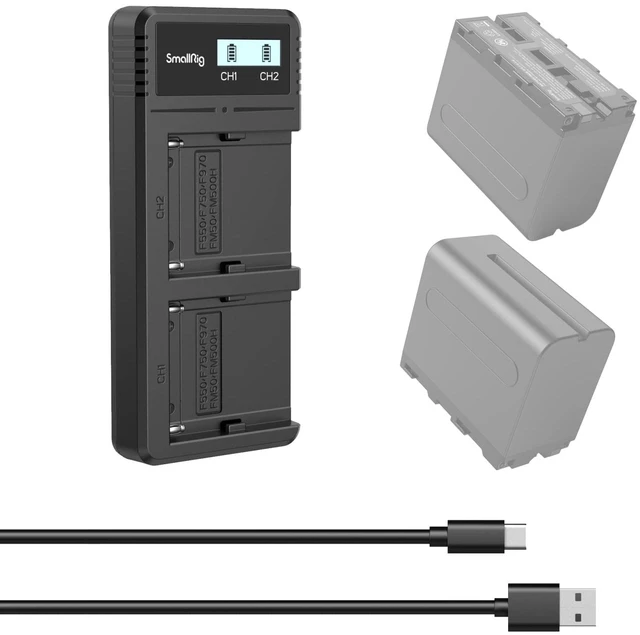 Main image of NP-F Battery Charger for Sony, Dual USB Charger with LCD Display | Fast Charging NP-F Charger for Sony NP-F970 NP-F930 NP-F950 NP-F960 NP-F550 NP-F530 NP-F330 NP-F570 Battery