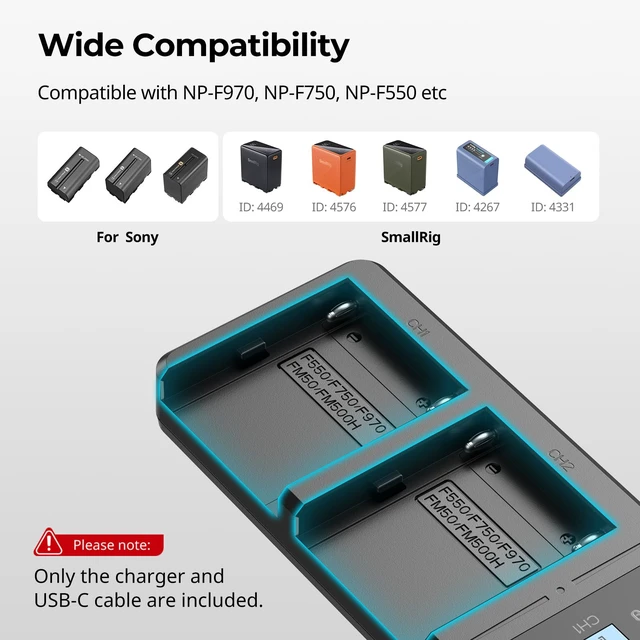 Alt view image 2 of 7 - NP-F Battery Charger for Sony, Dual USB Charger with LCD Display | Fast Charging NP-F Charger for Sony NP-F970 NP-F930 NP-F950 NP-F960 NP-F550 NP-F530 NP-F330 NP-F570 Battery