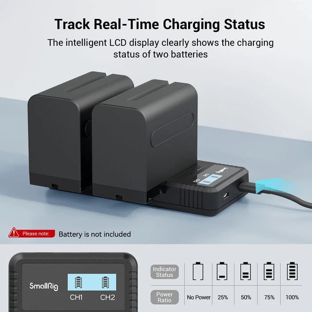 Alt view image 3 of 7 - NP-F Battery Charger for Sony, Dual USB Charger with LCD Display | Fast Charging NP-F Charger for Sony NP-F970 NP-F930 NP-F950 NP-F960 NP-F550 NP-F530 NP-F330 NP-F570 Battery