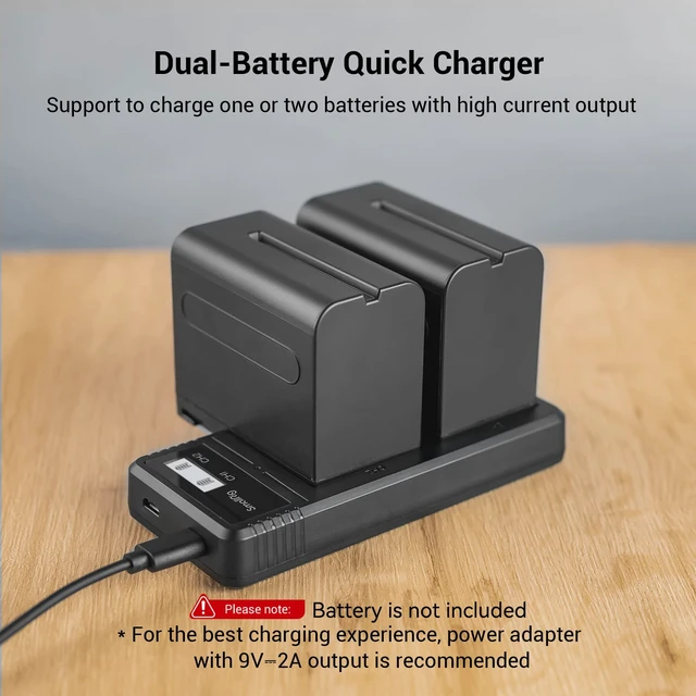 Alt view image 4 of 7 - NP-F Battery Charger for Sony, Dual USB Charger with LCD Display | Fast Charging NP-F Charger for Sony NP-F970 NP-F930 NP-F950 NP-F960 NP-F550 NP-F530 NP-F330 NP-F570 Battery