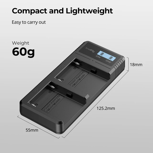 Alt view image 6 of 7 - NP-F Battery Charger for Sony, Dual USB Charger with LCD Display | Fast Charging NP-F Charger for Sony NP-F970 NP-F930 NP-F950 NP-F960 NP-F550 NP-F530 NP-F330 NP-F570 Battery