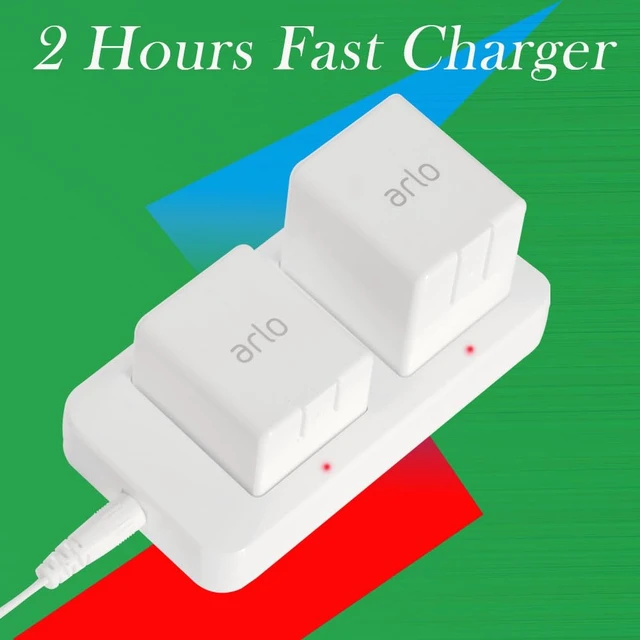 Alt view image 3 of 7 - Dual Slot Charger for Arlo Camera Battery, Power Adapter Included, White