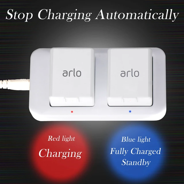 Alt view image 5 of 7 - Dual Slot Charger for Arlo Camera Battery, Power Adapter Included, White