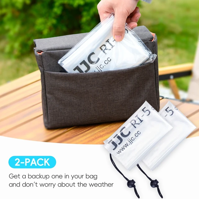Alt view image 6 of 7 - Camera Rain Cover Sleeve for DSLR w/Lens up to 18", Waterproof, 2-Pack | Completely See-Through, Protects from Rain/Dust/Mud, PE Material, for Canon Nikon Fujifilm Sony Olympus Pentax Sigma DSLR