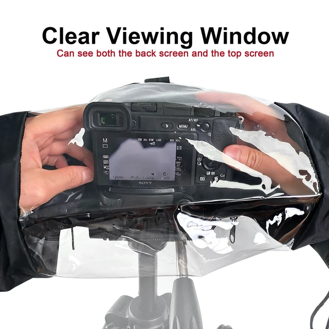 Alt view image 3 of 6 - Waterproof Camera Rain Cover, Camera Water Protector | Waterproof Camera Cover, Clear Viewing Window, Dustproof, for Canon, Nikon, Sony DSLR, Mirrorless Cameras
