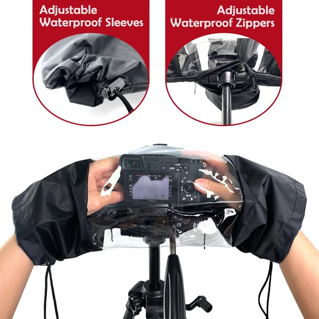 Alt view image 5 of 6 - Waterproof Camera Rain Cover, Camera Water Protector | Waterproof Camera Cover, Clear Viewing Window, Dustproof, for Canon, Nikon, Sony DSLR, Mirrorless Cameras