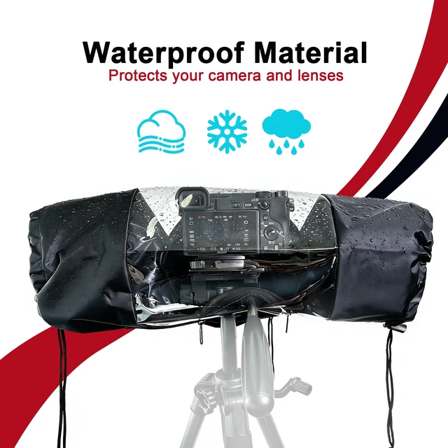 Alt view image 4 of 6 - Waterproof Camera Rain Cover, Camera Water Protector | Waterproof Camera Cover, Clear Viewing Window, Dustproof, for Canon, Nikon, Sony DSLR, Mirrorless Cameras