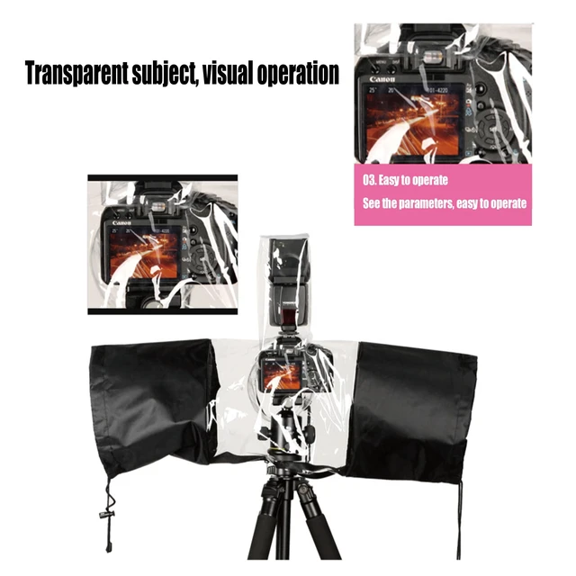 Alt view image 7 of 7 - Professional DSLR Rain Cover - Waterproof Camera Cover for Canon Nikon Sony Fuji Cameras & More, Photography Essentials with Lens Protector(-20/-4 Non-Freezing)