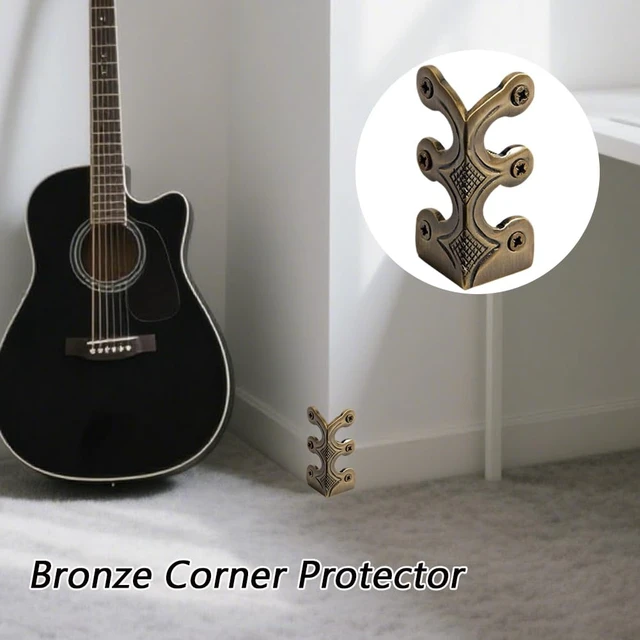 Alt view image 3 of 6 - 24 pcs Solid Brass Baseboard Corner Protectors, Skirting Board Corner Protectors, Vintage Metal Corner Protector Table Corner Edge Cover Safety Bracket with Screws (Bronze)