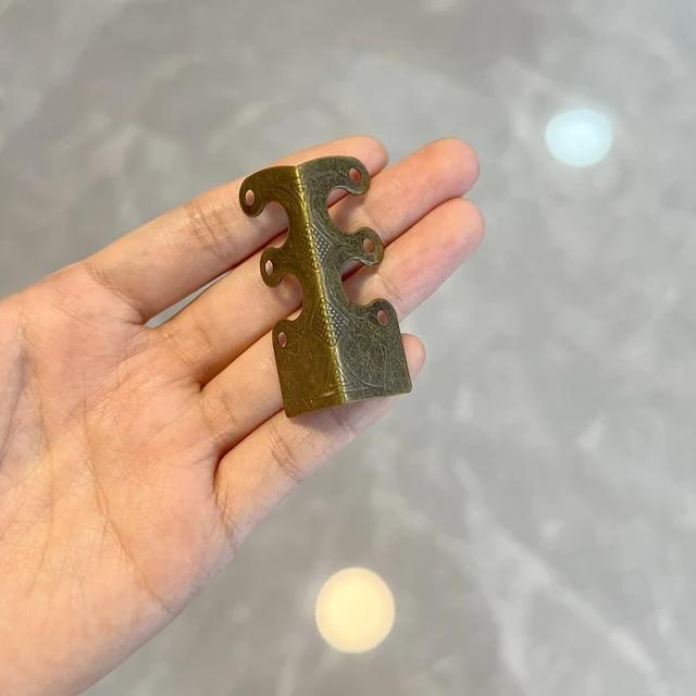 Alt view image 6 of 6 - 24 pcs Solid Brass Baseboard Corner Protectors, Skirting Board Corner Protectors, Vintage Metal Corner Protector Table Corner Edge Cover Safety Bracket with Screws (Bronze)