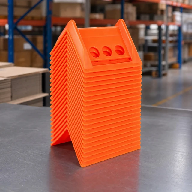 Alt view image 3 of 7 - 20 Packs Edge Protectors for Cargo Loads, Flatbed Corner Protectors, Tiedown Plastic Protector, Truck Shipping, Protects Cargo Edges, Orange