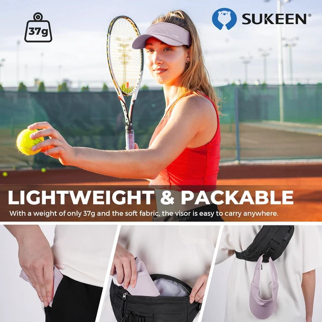 Alt view image 3 of 6 - Sports Sun Visor Men Women Lightweight Packable Cooling Stretchy Visor Hat for Running, Tennis, Golf