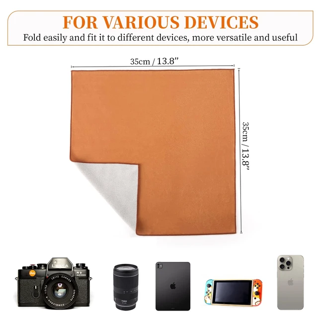 Alt view image 3 of 7 - Self-Adhesive Camera and Lens Protective Wrap, Khaki, 13.8 x 13.8 in | Soft Wrap Protects Cameras, Lenses, Phones and Gear from Scratches and Bumps in Storage, Camera Bags or on the Go