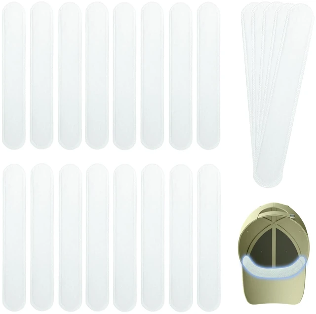 Main image of Hat Sweat Liner 100 Packs Hat Liner (White) | Sweat Protection Self Adhesive Hat Liner Disposable Cap Sweatband Pads for Women Men Baseball Golf Caps 9.45" x 1.5"