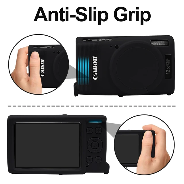 Alt view image 4 of 7 - Camera Case for Canon ELPH 360/IXUS 285 HS/IXY 650 Camera,Black | With Removable Lens Cover,Soft Silicone Protective Case,Anti-Scratch,Dustproof,Shockproof,Enhanced Grip,Camera Accessories