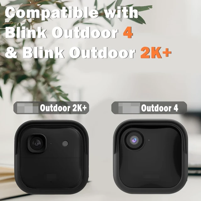 Alt view image 2 of 7 - Silicone Case for All-New Blink Outdoor 4 (4th Gen) / 2K+ (Black, 2 Pack) | Weatherproof Protective Skin Cover with Hat Brim for All-New Blink Outdoor 4 & 2K Smart Security Camera