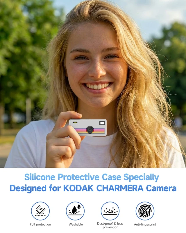 Alt view image 2 of 7 - Silicone Case for Kodak CHARMERA Keychain Digital Blind Box accessories,Soft Silicone Protective Case,Comes with Screen Protectors and Wrist Strap - Transparent