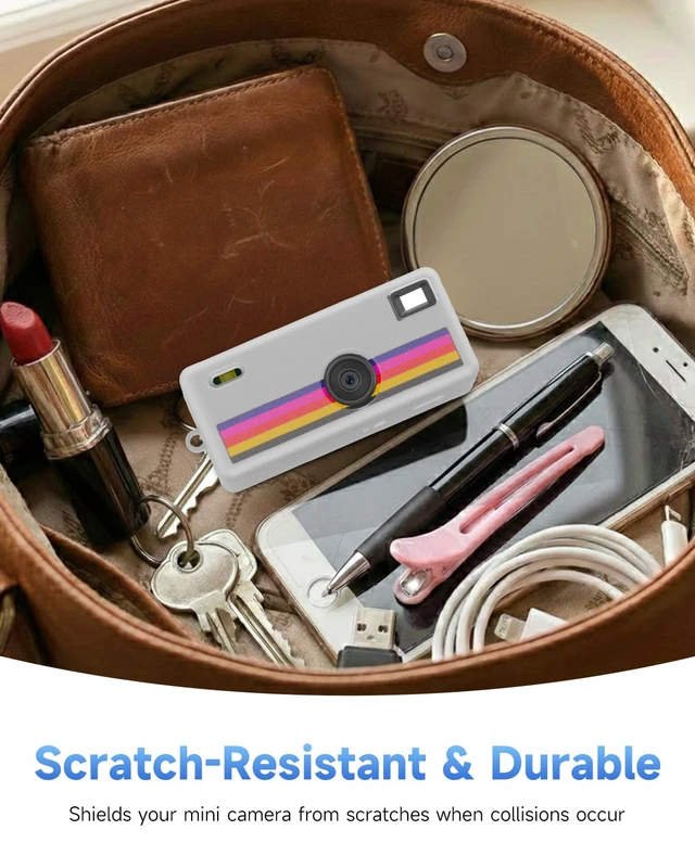 Alt view image 7 of 7 - Silicone Case for Kodak CHARMERA Keychain Digital Blind Box accessories,Soft Silicone Protective Case,Comes with Screen Protectors and Wrist Strap - Transparent