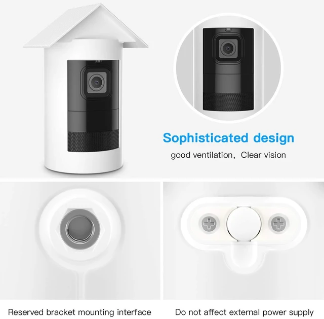 Alt view image 3 of 7 - Water-Proof Silicone Cover Protective Case for Ring Stick Up Cam Battery HD Security Camera(3rd Generation) - Anti-Scratch Protective Cover for Full Protection (White)