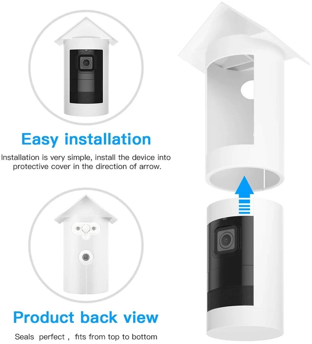 Alt view image 4 of 7 - Water-Proof Silicone Cover Protective Case for Ring Stick Up Cam Battery HD Security Camera(3rd Generation) - Anti-Scratch Protective Cover for Full Protection (White)