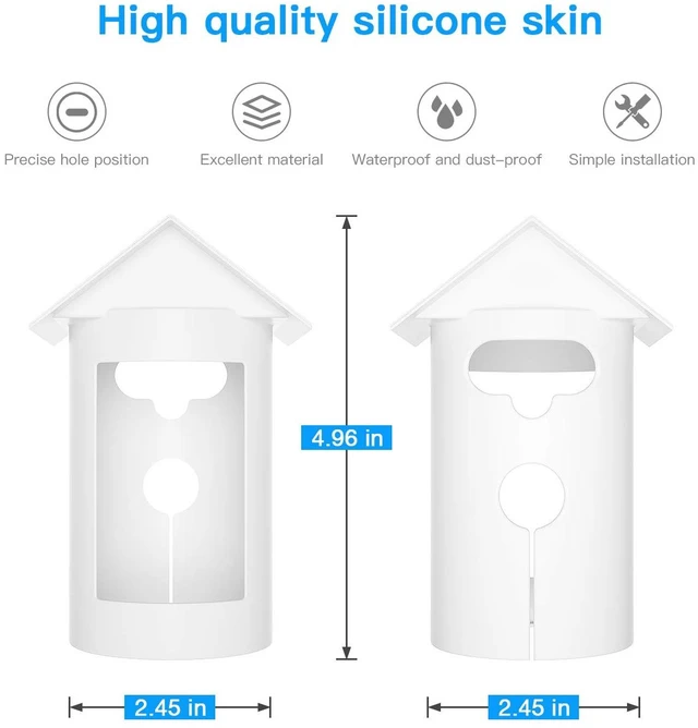 Alt view image 5 of 7 - Water-Proof Silicone Cover Protective Case for Ring Stick Up Cam Battery HD Security Camera(3rd Generation) - Anti-Scratch Protective Cover for Full Protection (White)