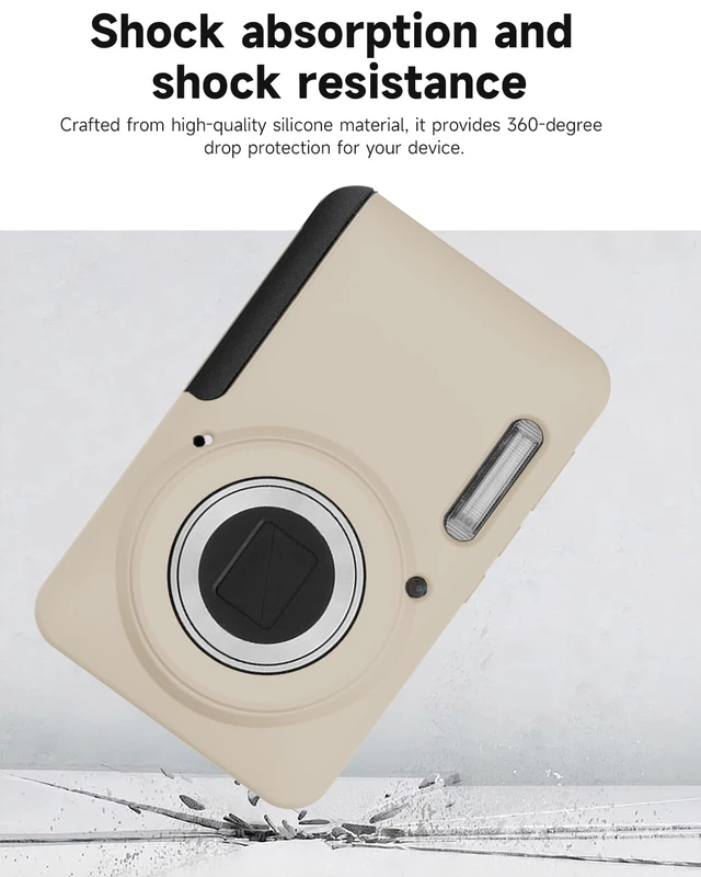 Alt view image 6 of 7 - Silicone Case for Kodak PIXPRO FZ55 Digital Camera with Screen Protector and Lanyard for Kodak PIXPRO FZ55 Accessories - (Rice White)