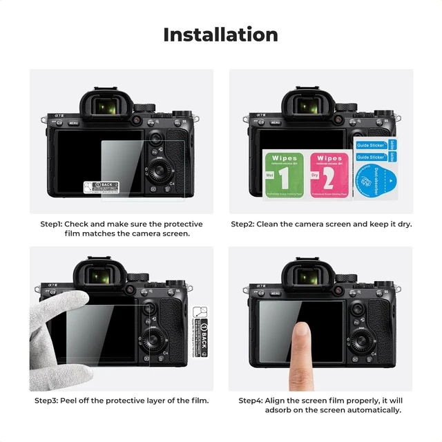 Alt view image 5 of 6 - Screen Protector Compatible with Sony A7III/A7C/A7R IV Series | Ultra Clear Tempered Glass Screen Protector Anti Scratch Bubble Free Ultra Resistant PF19