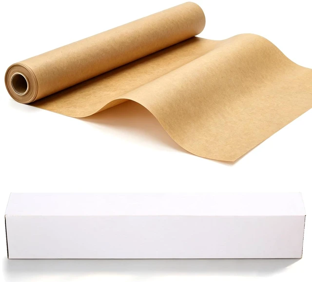 Main image of Unbleached Parchment Paper Roll, 15 in x 131 ft, 164 Sq.Ft, Non-Stick Baking Paper with Serrated Cutter for Baking, Cooking, Air Fryer, Grilling, Steaming
